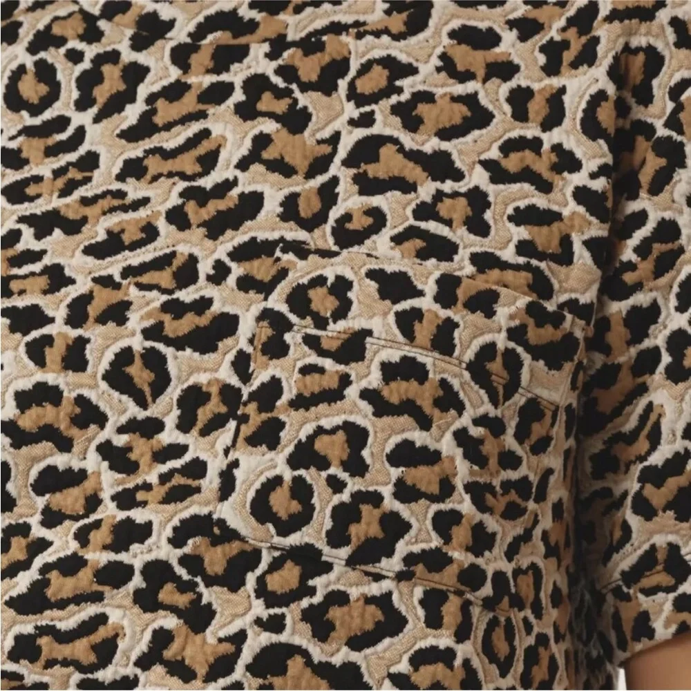 Maeve Knit Boxy Tee in Leopard Print NWT - Picture 5 of 5